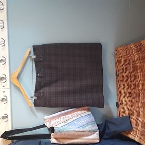 Eddie Bauer Wool Plaid Trouser Skirt 16 Tall